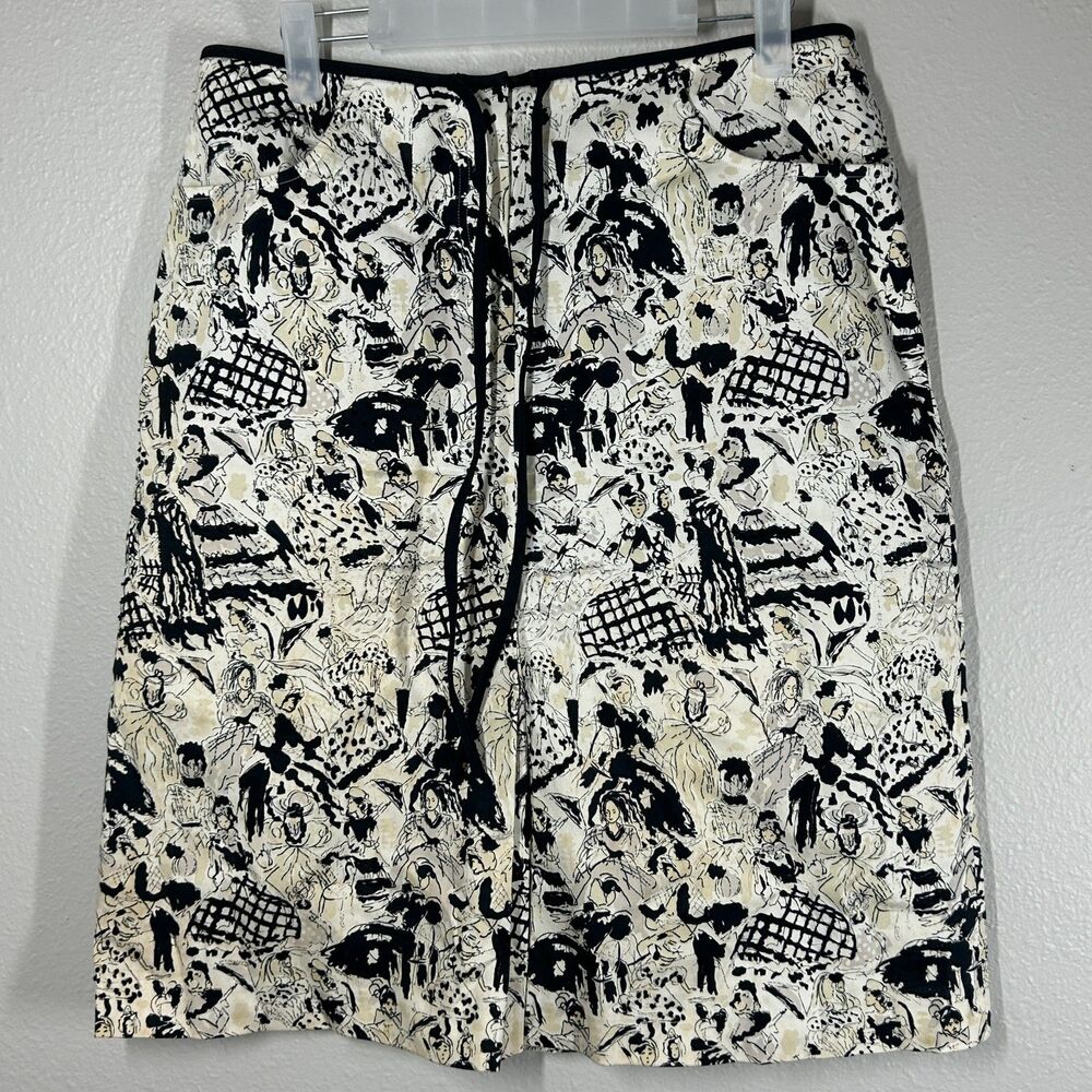 Women's Jade Melody Tam Black White Abstract Print Skirt Size 8